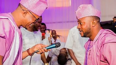 Too Much Money! Odunlade Adekola Sprays Bundle of cash on Lanre Teriba Atorise at Boye Best Wedding