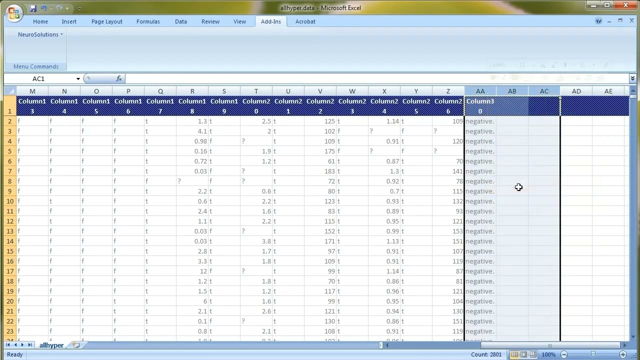 NeuroSolutions Infinity从数据到模型教程（一）：清理数据操作