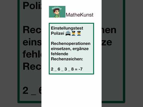 Einstellungstest Polizei 👮 Rechenoperationen einsetzen #mathematik