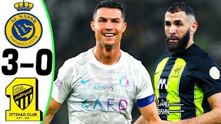 Al Nassr vs Al Ittihad 3-0 - RONALDO vs BENZEMA - All Goals and Highlights 2024