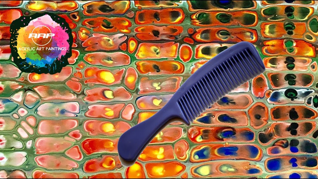 Hasta Los Peines Pintan en el Arte Acrilico Fluido! Celulas Camaleon (Chameleon Cells). (229)