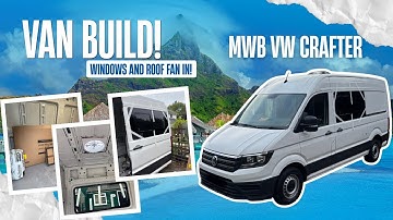 VW Crafter Van Build Day 1 | Installing Windows & MaxxFan Roof Vent + More!