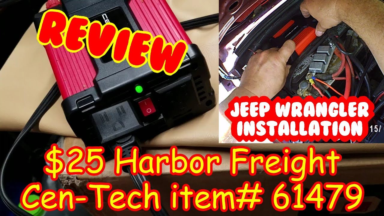 Jeep Wrangler JK 120 volt inverter install, Harbor freight review and and  cheap Videoglasses - YouTube