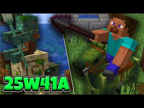 Minecraft 25w41a — Nautilus, Spear & Zombie Horse! Full Snapshot Review After Minecraft LIVE Update!