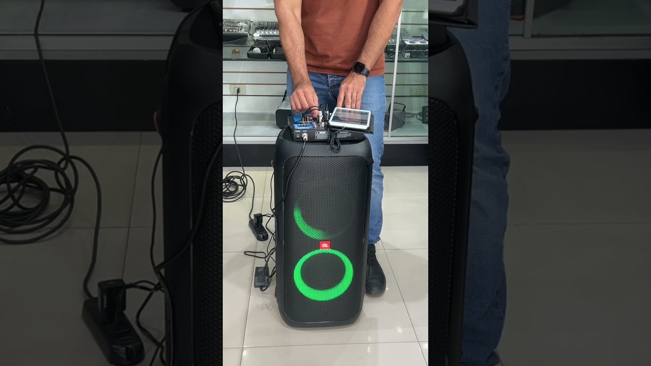 Conectando una consola de audio a un parlante JBL partybox 😮