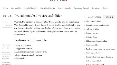 Drupal module tiny carousel slider