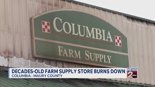 Decades-old farm supply store burns down