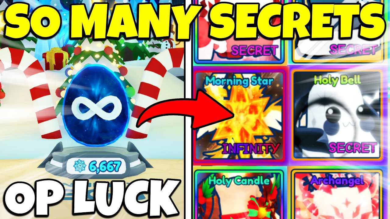 I HATCHED SO MANY CHRISTMAS SECRETS IN BUBBLE GUM SIMULATOR INFINITY! | BGSI