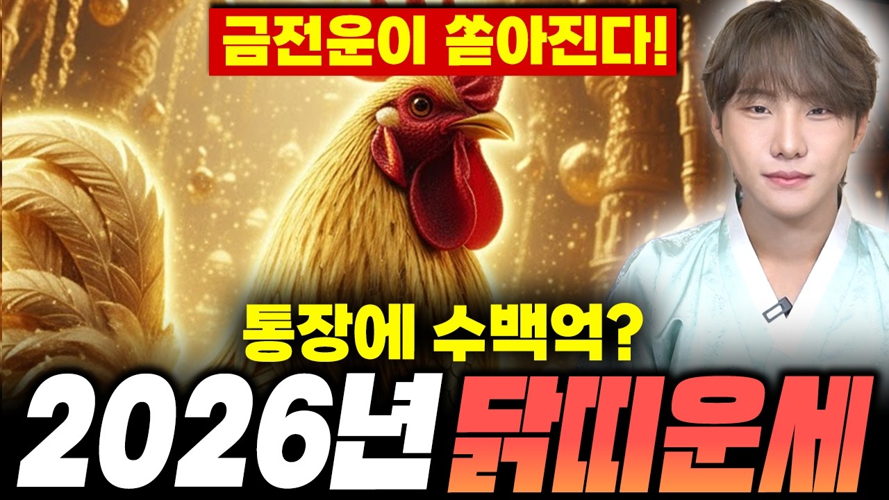 ⭐2026년 신년운세 닭띠운세⭐금전운, 재물운이 강하게 들어오는 한해가 될것이다?! 귀인이 도와줘 부자가 될 수 있는 05년생 93년생 81년생 69년생 닭띠운세!/ 신년운세