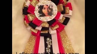 Birthday Pin with Photo/Picture-Adorned with glitter, bling, pearls, rhinestones