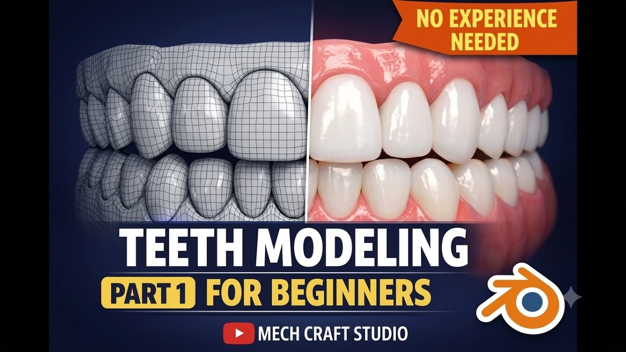 Modeling Teeth How to Model Realistic Teeth in Blender | Easy 3D Teeth Modeling ...
