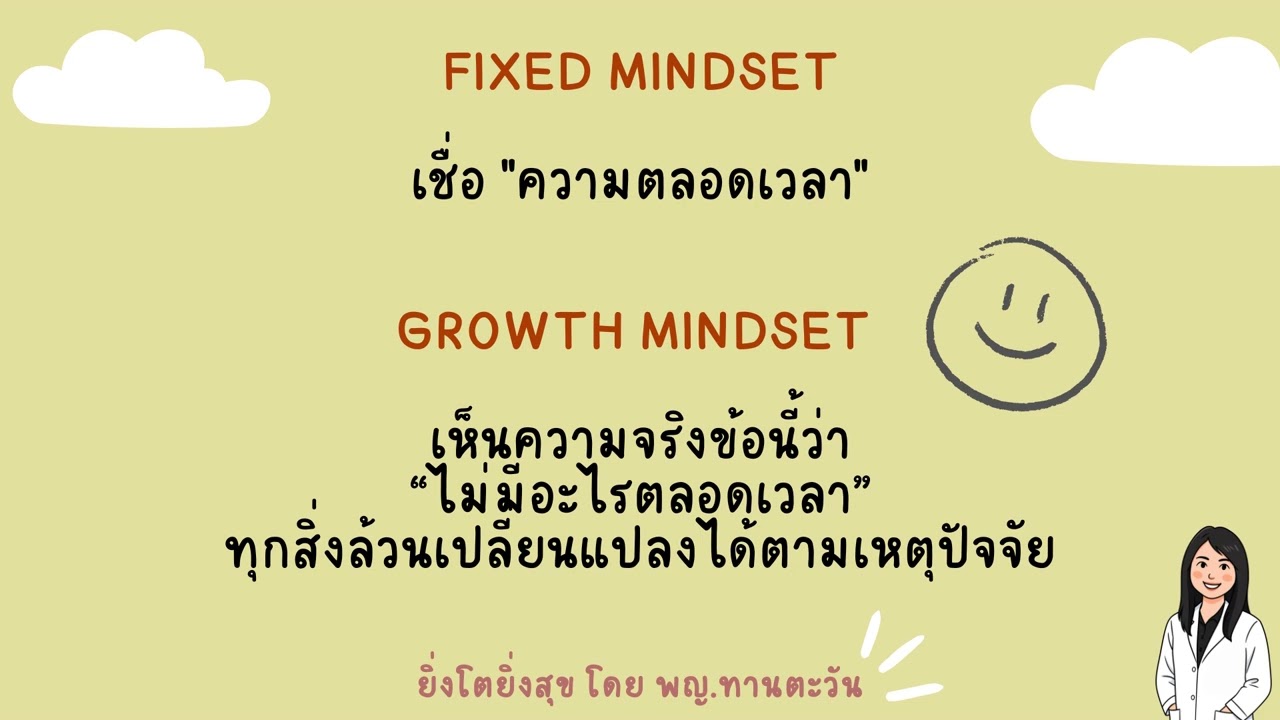 ชุดความคิด (Mindset) ส่งผลต่อชีวิต และ จิตใจ อย่างไร โดย พญ.ทานตะวัน