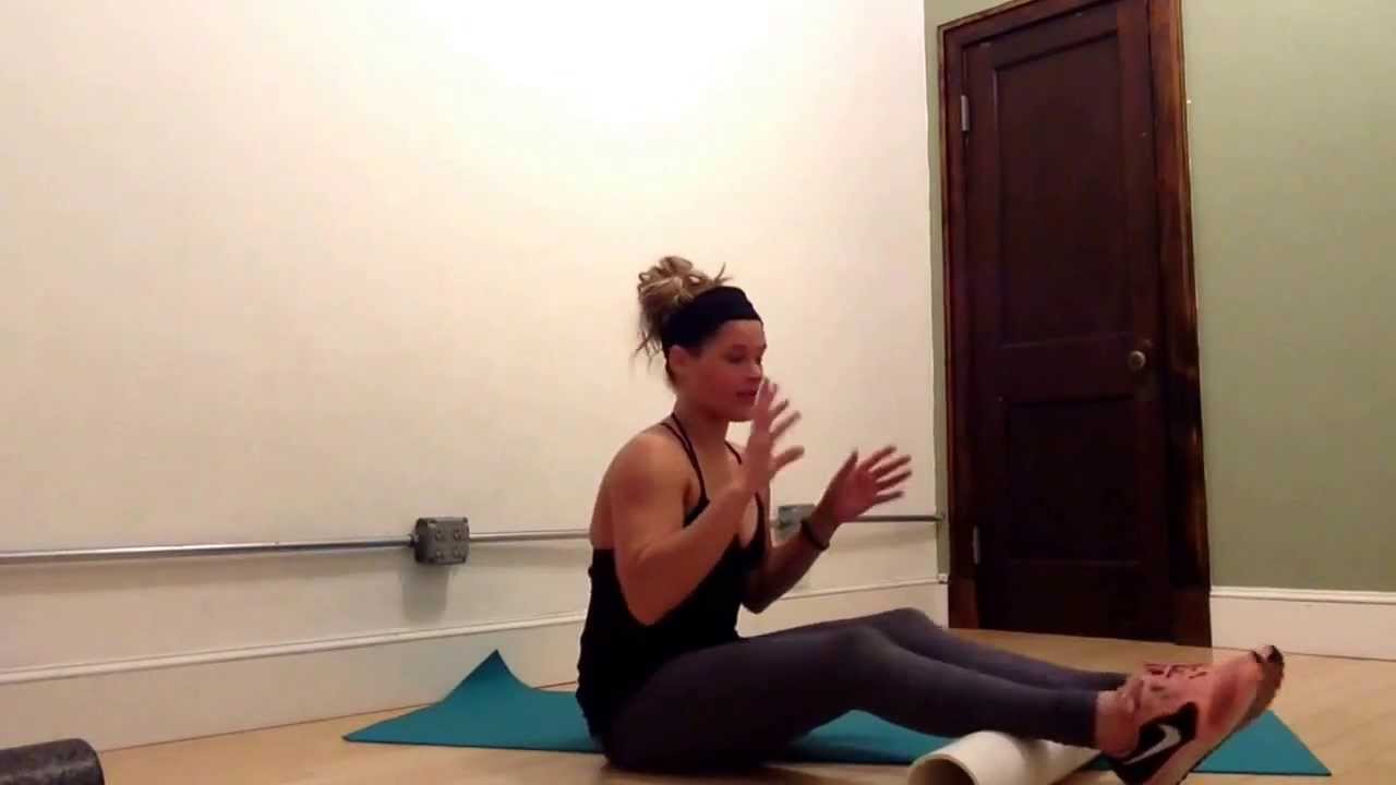 boston proper Foam rolling the calves