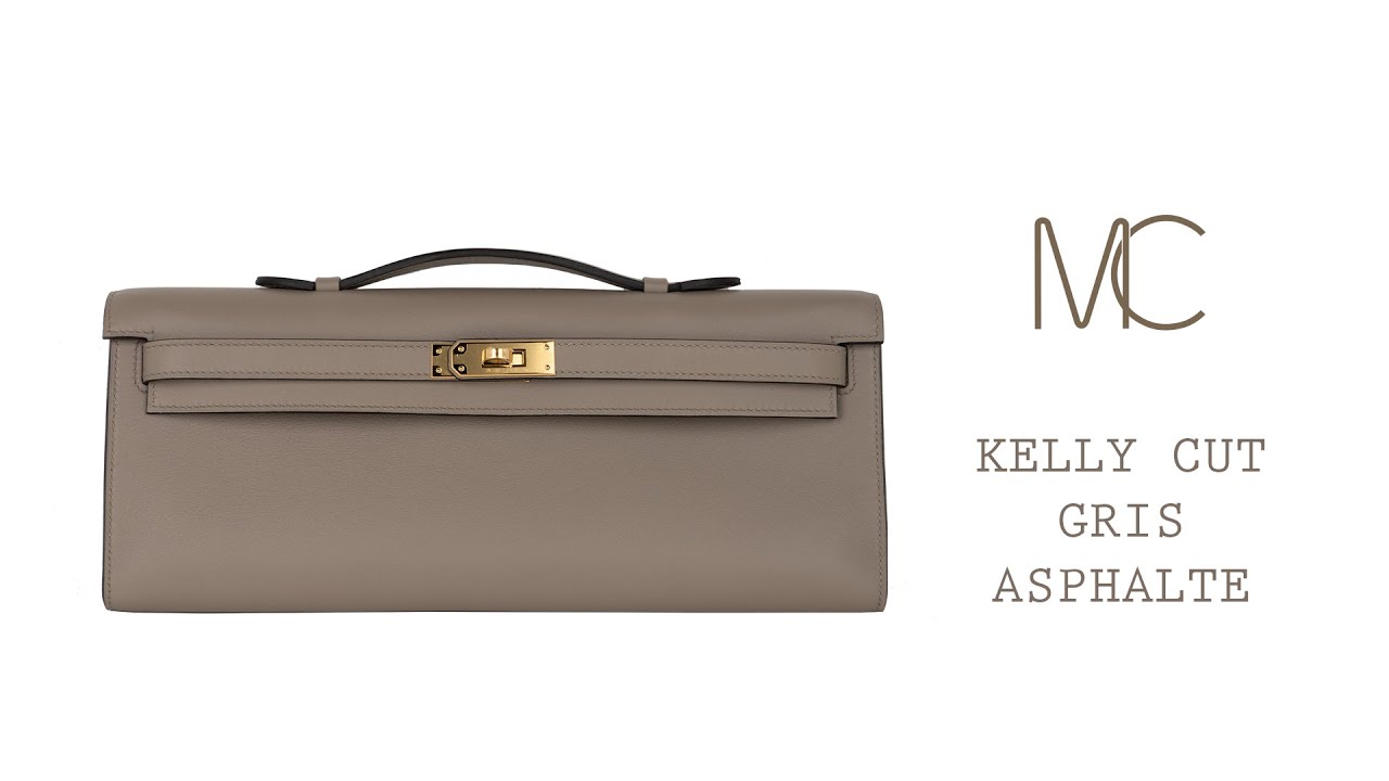 Hermès Kelly Pochette Gris Asphalte Swift With Silver Hardware