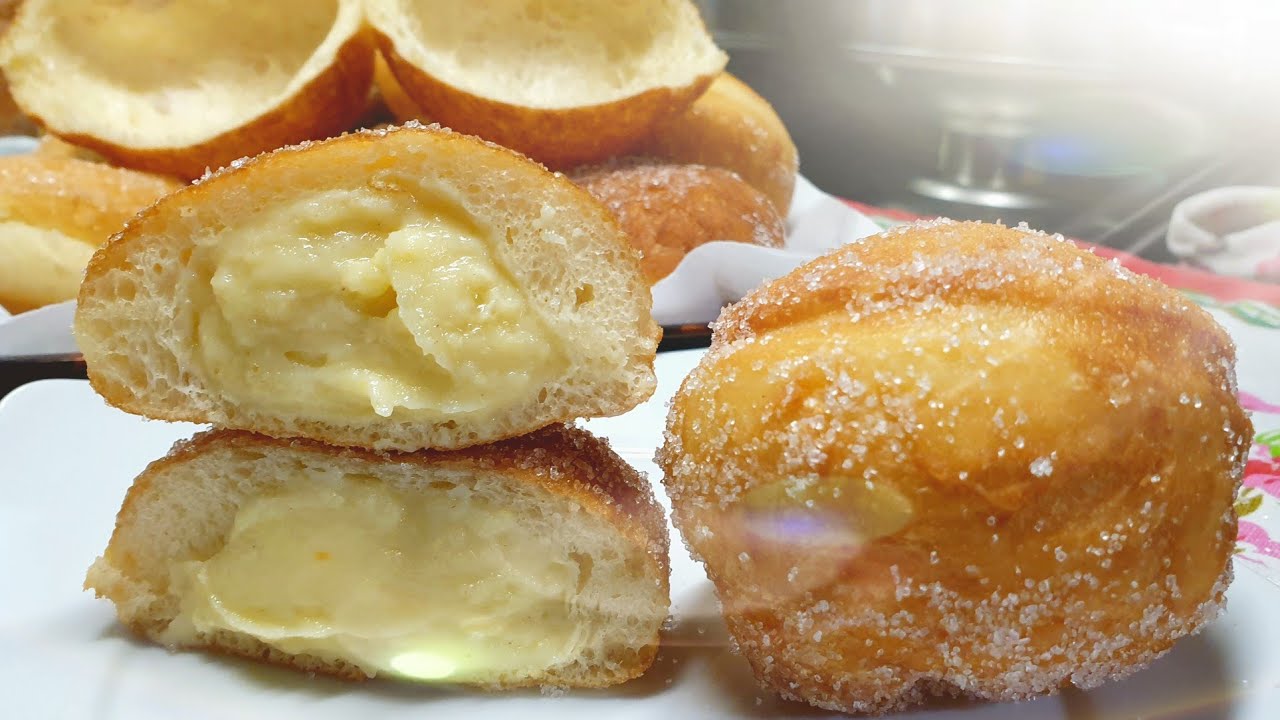Bomboloni o bombe fritte alla crema pasticcera- Il segreto per farle vuote all'interno.