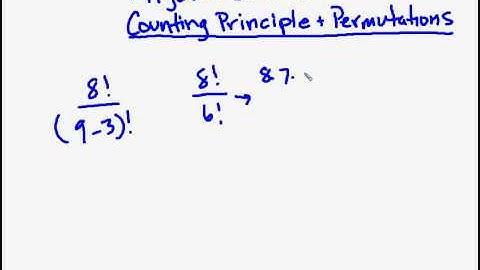 10.1 Counting Principle and Permutations