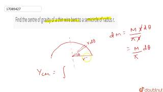 Find the centre of gravity of a thin wire bent to a semicircle of radius r.