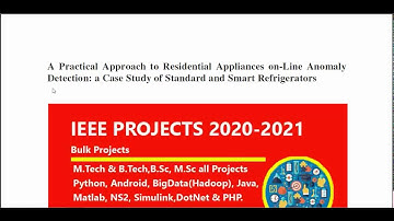 A Practical Approach to Residential Appliances on Line Anomaly Detection A Case Study of Standard an