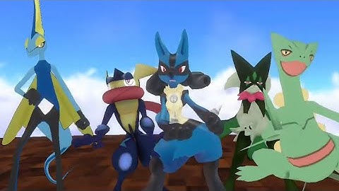 Shinjinrui [Pokémon MMD] Inteleon, Greninja, Lucario, Meowscarada & Sceptile