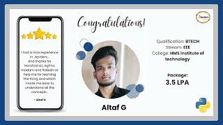 Student Successfully Placed | Python Full Stack Development | Jspiders Marathahalli | Altaf G