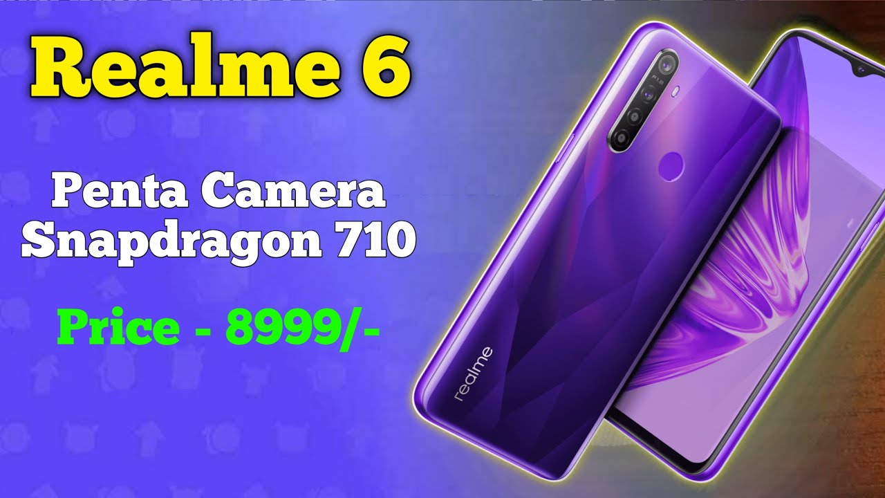 Realme 6 SD 710,48 MP Penta Camera, 6000MAH Battery, Punch Hole