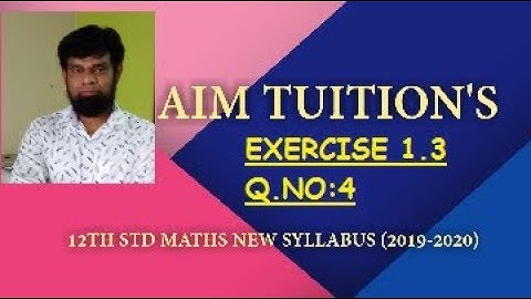 TN 12TH STD | MATHS| EXERCISE 1.3| Q.NO.4 |CHAPTER-1| APPLICATIONS OF MATRICES AND DETERMINANTS