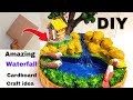Create a Beautiful Waterfall Scene with Cardboard 🌊
