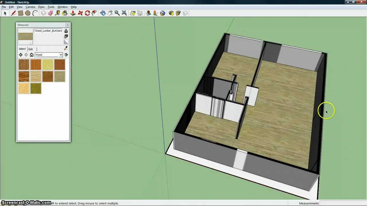 Plattegrond 3d maken met sketchup youtube Plattegrond maken kamer