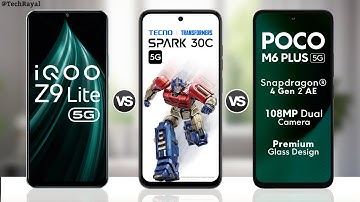 IQOO Z9 Lite 5g vs Tecno Spark 30c 5g vs Poco M6 Plus 5g || Full Comparison