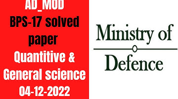 Assistant Director Ministry of Defence (MOD) solved paper | AD MOD solved paper 04/12/2022