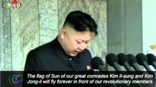 Kim Jong-un watches grandfather's centenary parade