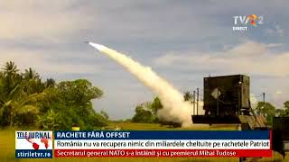 România nu va recupera niciun dolar din miliardele pe care le plătește pentru rachetele Patriot. O știre din Telejurnal.