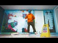 I RePaint the SAME WALL every 100k Subs! (700k House Mural)