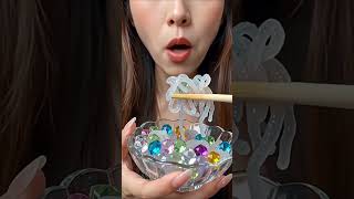 💎🍝 Crystal Jelly Noodles ASMR 🤤✨ So satisfying to watch & hear! 🎧 #satisfying #asmreating #viral
