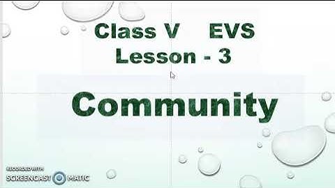 Community- Evs class 5