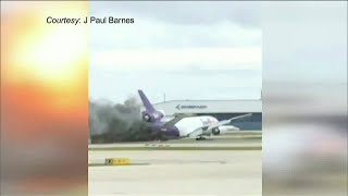 FedEx plane exploades on runway