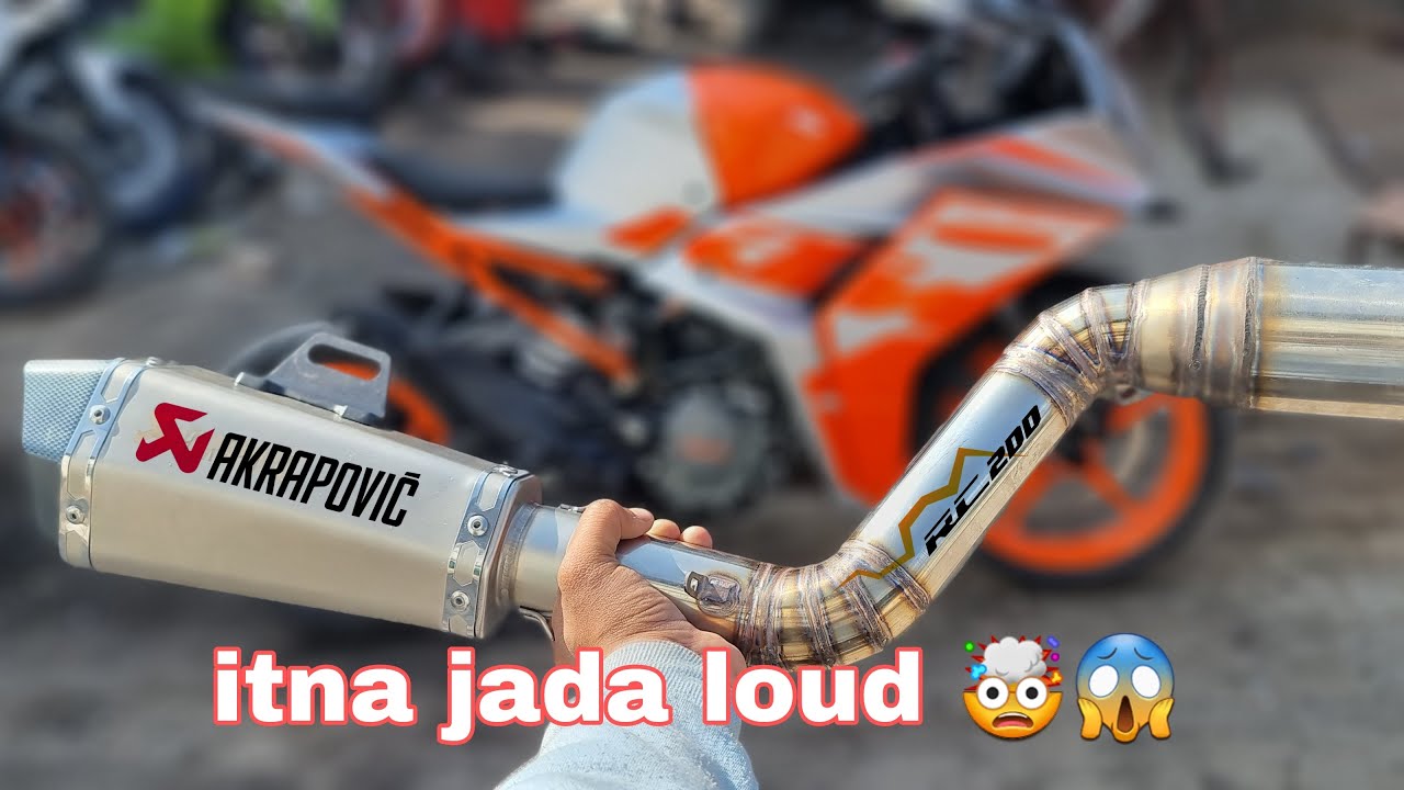 Ktm rc200 bs6 2022 akrapovic exhaust install | loud exhaust