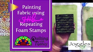 Painting Fabric using Repeating Foam Stamps
