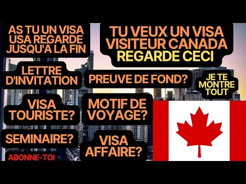 Immigrer au Canada - Pour que ta demande de visa visiteur Canada soit approuvée regarde ceci