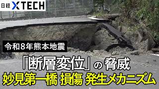 【2026年熊本地震】「断層変位」の脅威 断層のズレが地表に｜「妙見第一橋」損傷の発生メカニズム｜10年前の地震で崩落した「阿蘇大橋」の今