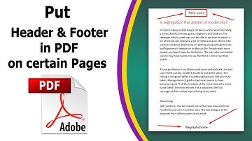 How to put Headers and Footers on certain Pages using Adobe Acrobat Pro DC