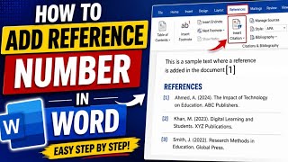 How to Add Reference Numbers in MS Word | How to Create Numbered References in Word (Easy Method)