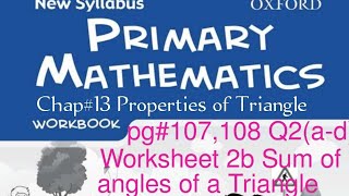New Syllabus Primary Mathematics Workbook 5b| Chapter#13 |Worksheet 2b pg#107,108 Q2 (a-d)