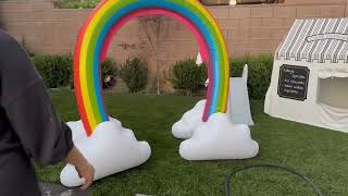 Inflatable Rainbow Cloud Sprinkler Toys, 8 x 5 5 Ft Summer Sprinkler Backyard Water Park Review