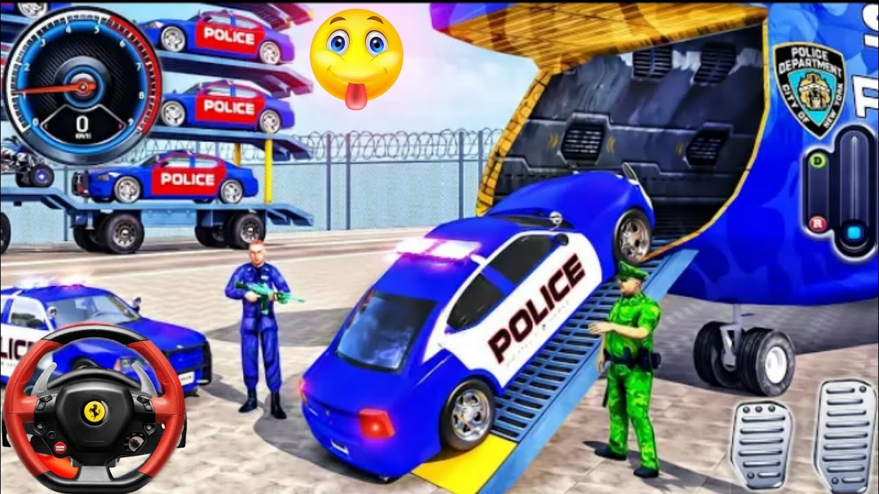 Police limousine transporter truck Helicopter multi level car driver android game play