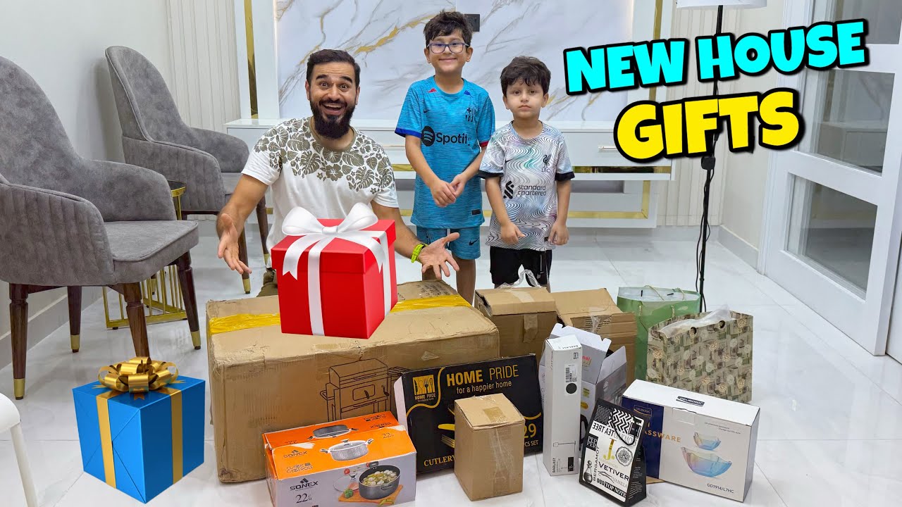 New house ke lye itne saarey gifts agae 😍 Unboxing kardi 🎁