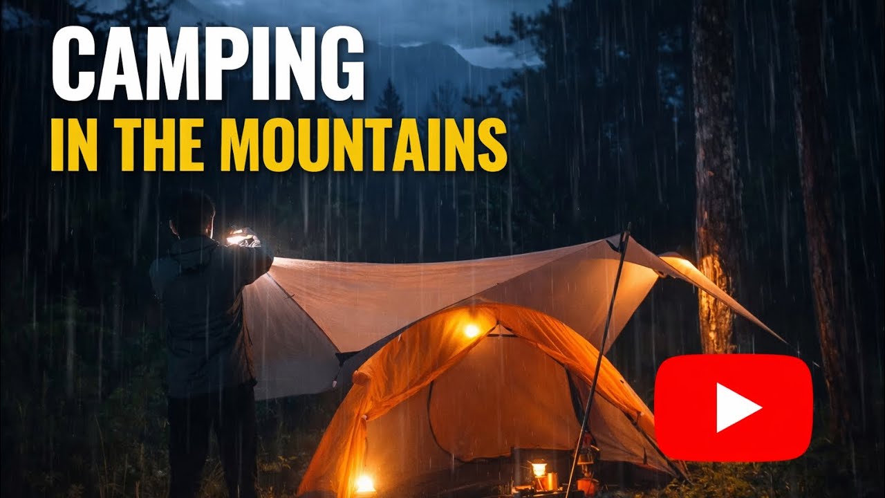 Solo Camping in the Rain – Peaceful Mountain Tent & Nature Sounds - YouTube