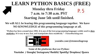 Python Basics Lessons - Part 5