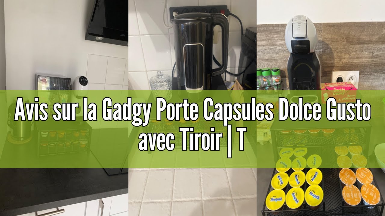 Gadgy Porte Capsules Dolce Gusto 72 Dosettes – Présentoir Métal Avec 2 Tiroirs + Plateau Antidérapant – Range-Capsules Design & Gain De Place