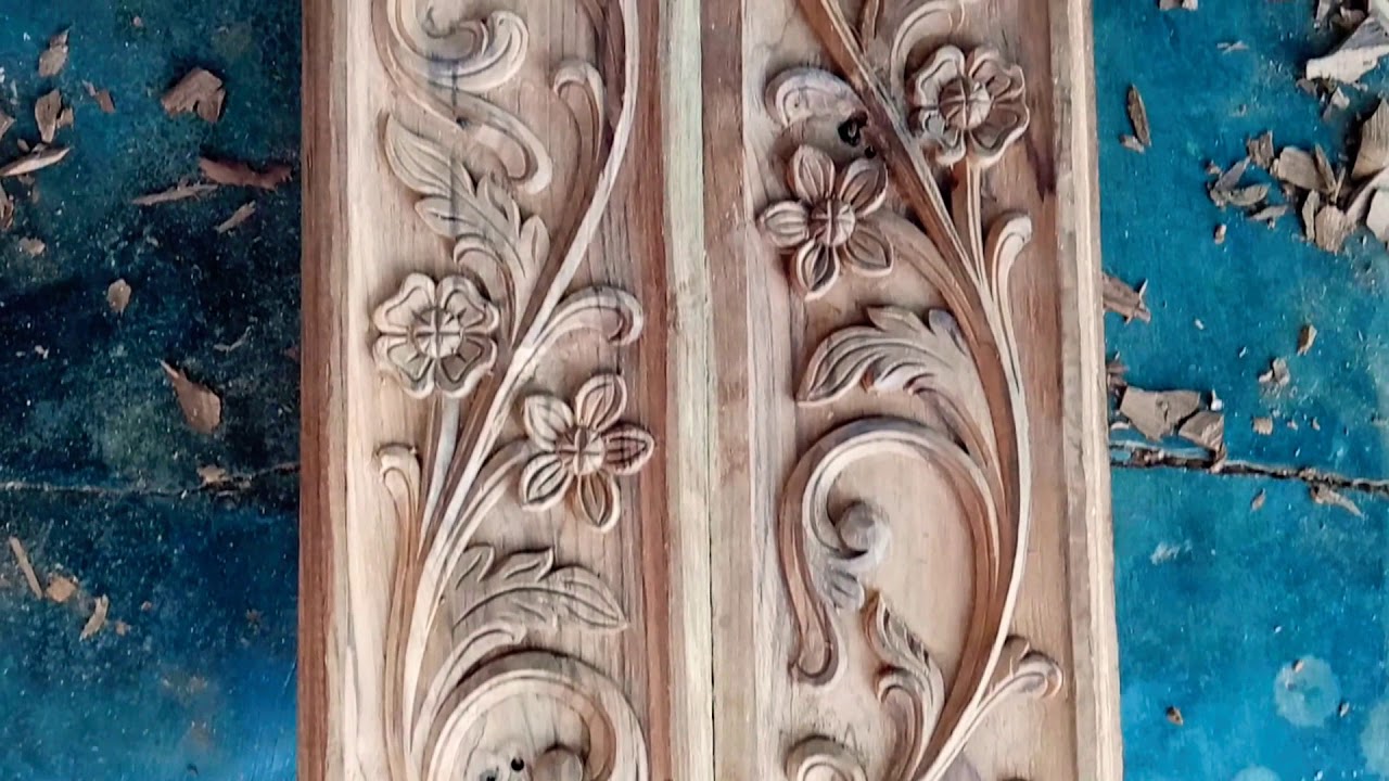 Wood Carving main door side border design ️ - YouTube